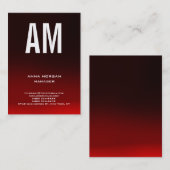 Eenduidig eenvoudig bruin monogram visitekaartje (Voorkant / Achterkant)