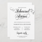 Eenduidig elegant kalligrafiescript repetitief din kaart (Voorkant / Achterkant)