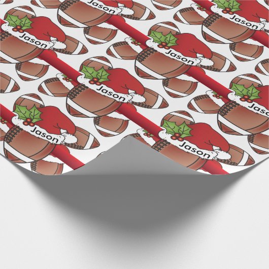 Eenduidig Football Kerstmis | DIY-naam Cadeaupapier (Hoek)