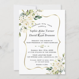 Eenduidig goudmonogram bruin bloemen kaart