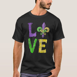 Eenduidig handgeschreven fluer de lis mardi gras l t-shirt