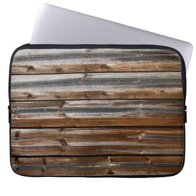 Eenduidig houtextuur laptop sleeve (Voorkant)