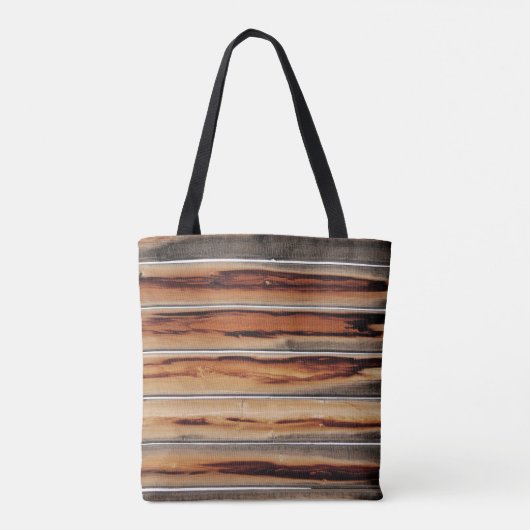 Eenduidig houtextuur tote bag (Achterkant)