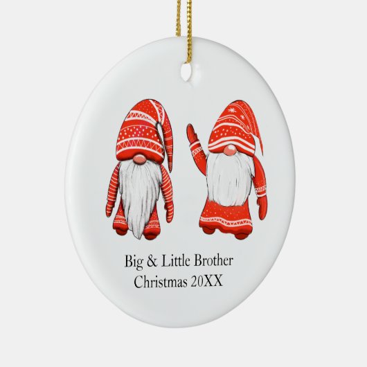 Eenduidig kerstfeest groots en broertje keramisch ornament (Rechts)