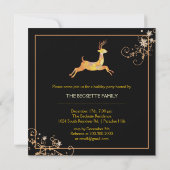 Eenduidig kerstfeest met herrennen van patchwork kaart (Achterkant)