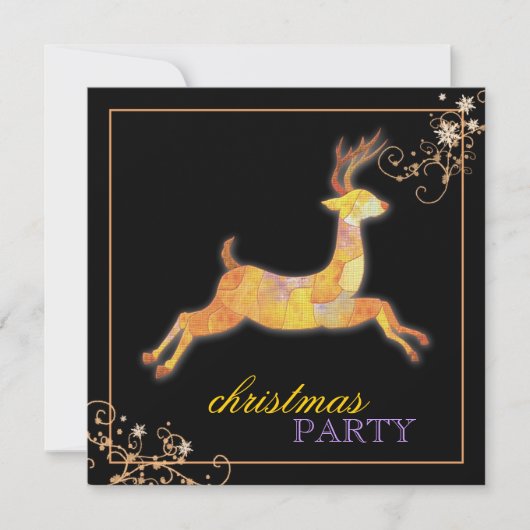 Eenduidig kerstfeest met herrennen van patchwork kaart (Voorkant)