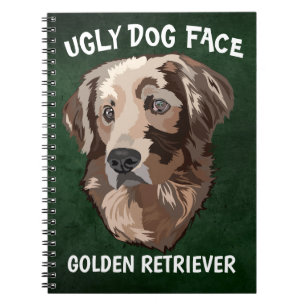 Eenduidig lelijk gelaatsmaloog met Golden Retrieve Notitieboek