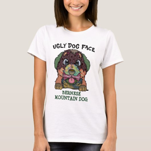 Eenduidig lelijk gezicht van Bernese Mountain Dog T-shirt (Voorkant)