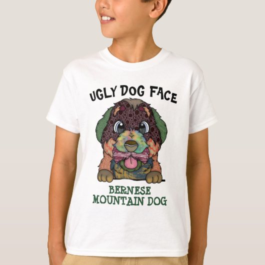 Eenduidig lelijk gezicht van Bernese Mountain Dog T-shirt (Voorkant)