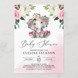 Eenduidig meisje tutu ballerina olifant boho baby kaart