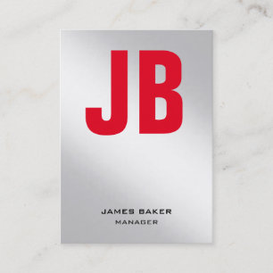 Eenduidig metalen zilverrood monogram visitekaartje