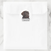 Eenduidig ontwerp van de chocolade Labrador! Ronde Sticker (Tas)
