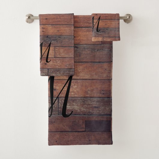 Eenduidig Roesthuis Barn Brown Monogram Bad Handdoek (Insitu)