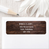 Eenduidig Rustisch Wood Wedding Return Address Lab Etiket (Insitu)