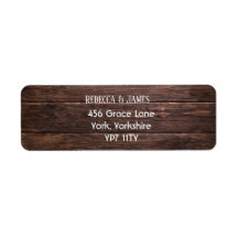 Eenduidig Rustisch Wood Wedding Return Address Lab