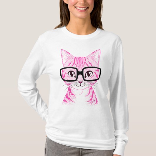 Eenduidig Shirt met handtekeningen van nerdy Cat W (Voorkant)