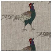 Eenduidig textiel Retrochic fazant bird linnen Stof (Close Up)