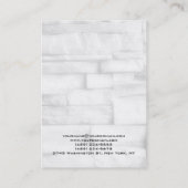 Eenduidig verticaal monogram witte wandsteen visitekaartje (Achterkant)
