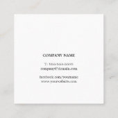 Eenduidig voedingsmiddel vierkante visitekaartje (Achterkant)