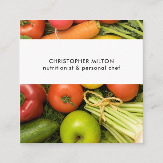 Eenduidig voedingsmiddel vierkante visitekaartje (Voorkant)