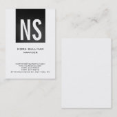 Eenduidig zwart zwart zwart zwart monogram visitekaartje (Voorkant / Achterkant)