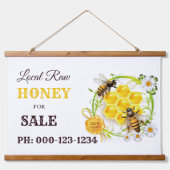 Eenduidige bijenteelt Apiary Honey for Sale Wood T Hangend Wandkleed (Voorkant)