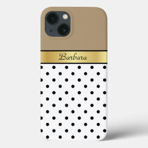Eenduidige bruine, witte en zwarte Stippen, goud Case-Mate iPhone Case