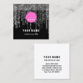 Eenduidige Eyeash Logo roze Vierkante Visitekaartje (Voorkant / Achterkant)