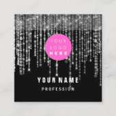 Eenduidige Eyeash Logo roze Vierkante Visitekaartje (Voorkant)