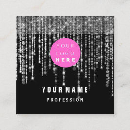 Eenduidige Eyeash Logo roze Vierkante Visitekaartje