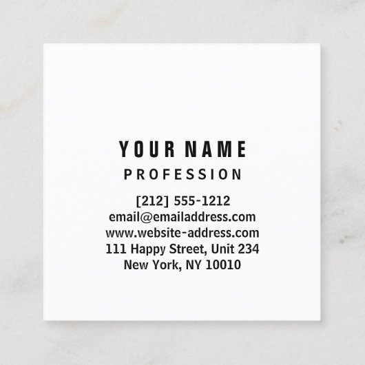 Eenduidige Eyeash Logo roze Vierkante Visitekaartje (Achterkant)