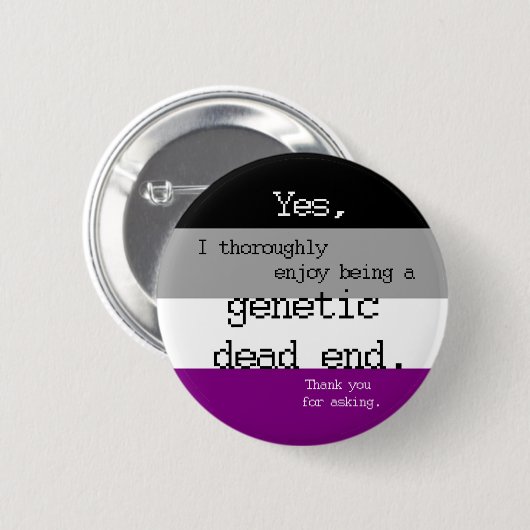 Eenduidige Genetische Dead End Pin Ronde Button 5,7 Cm (Voorkant /achterkant)