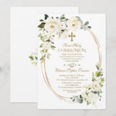 Eenduidige gouden Eerste Heilige Communie Kaart (Voorkant / Achterkant)