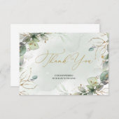 Eenduidige groene bladeren en namaakgoud informatiekaartje (Voorkant / Achterkant)