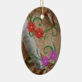 Eenduidige kerstdecoraties van het Ojibwe Floral P Keramisch Ornament (Rechts)