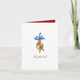 Eenduidige Kerstmis met rode en groene Waterverf Feestdagen Kaart