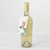 Eenduidige kerstrendieren met zeemeerminstaart flessenhanger (Schuin)