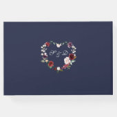 Eenduidige Paarse Waterverf bloemen bruiloft Gastenboek (Achterkant)