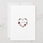 Eenduidige Paarse Waterverf bloemen bruiloft Kaart (Achterkant)