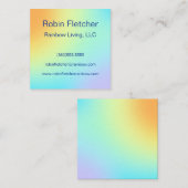 Eenduidige regenbooggradiënt vierkante visitekaartje (Voorkant / Achterkant)