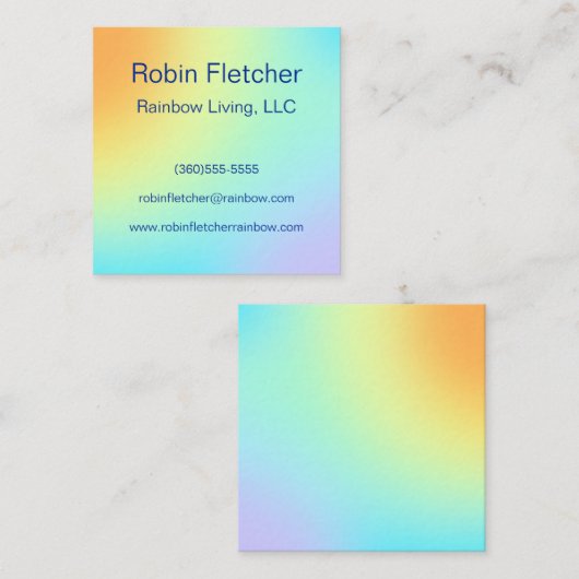 Eenduidige regenbooggradiënt vierkante visitekaartje (Voorkant / Achterkant)