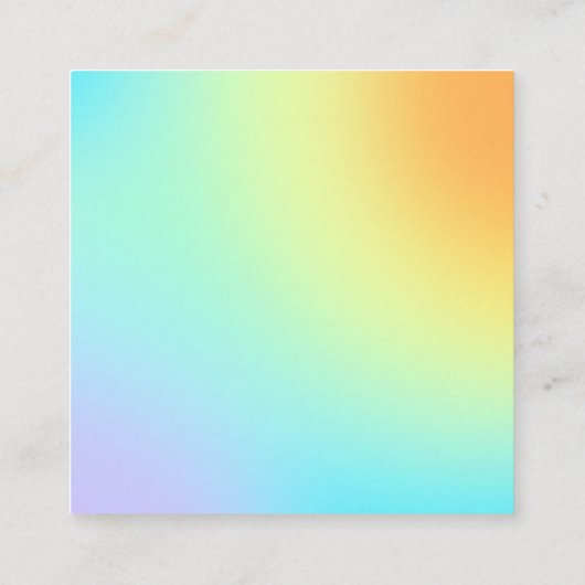 Eenduidige regenbooggradiënt vierkante visitekaartje (Achterkant)