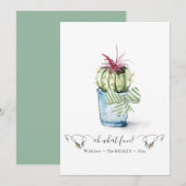 Eenduidige rode en groene cactus kerst feestdagenkaart (Voorkant / Achterkant)