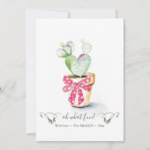 Eenduidige rode en groene cactus kerst feestdagenkaart (Voorkant)