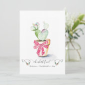 Eenduidige rode en groene cactus kerst feestdagenkaart (Staand voorkant)