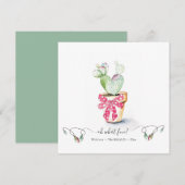 Eenduidige rode en groene cactus kerst notitiekaartje (Voorkant / Achterkant)