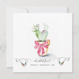 Eenduidige rode en groene cactus kerst notitiekaartje