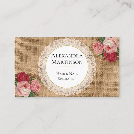 Eenduidige  Rozen met gebluste rand Visitekaartje (Voorkant)