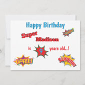 Eenduidige superheld Special Fun Children's Birthd Kaart (Achterkant)