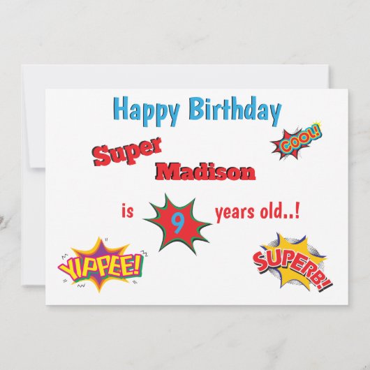 Eenduidige superheld Special Fun Children's Birthd Kaart (Achterkant)